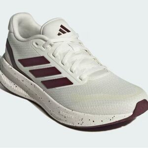 Adidas Women's RUNFALCON 5 RUNNING SHOE Size 7 White and Burgundy Sneakers